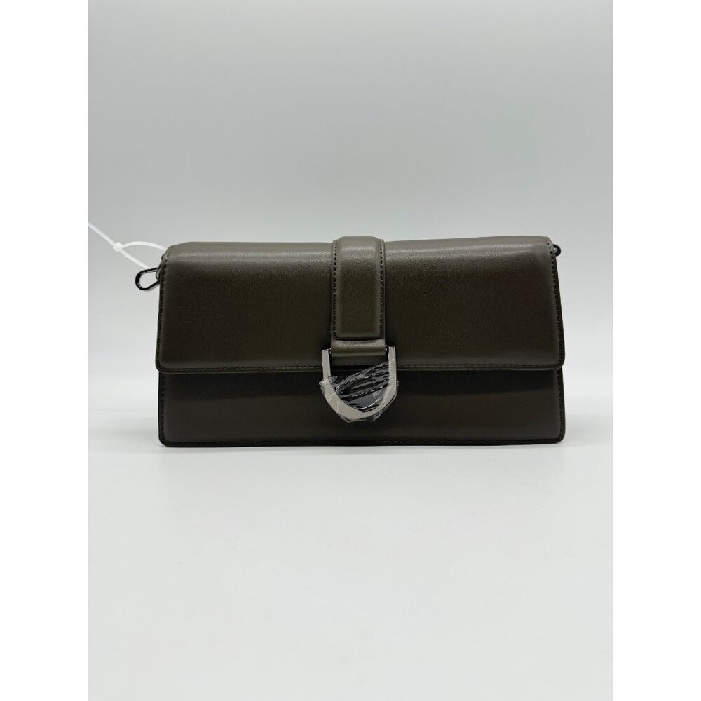 LIKE DREAMS Georgie East West front buckle faux-leather crossbody bag- Olive - Picture 16 of 16
